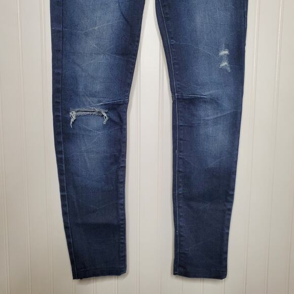 RtA Distressed Women's Classic Skinny Jeans Size 25 Distressed Dark Wash Cotton - Picture 3 of 10
